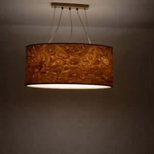 handgefertigte Pendelleuchte 90 cm aus Wurzelholz Furnier für Hotels und Restaurants