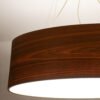 suspension en bois AURINKO 90 cm noyer design elliptique LED