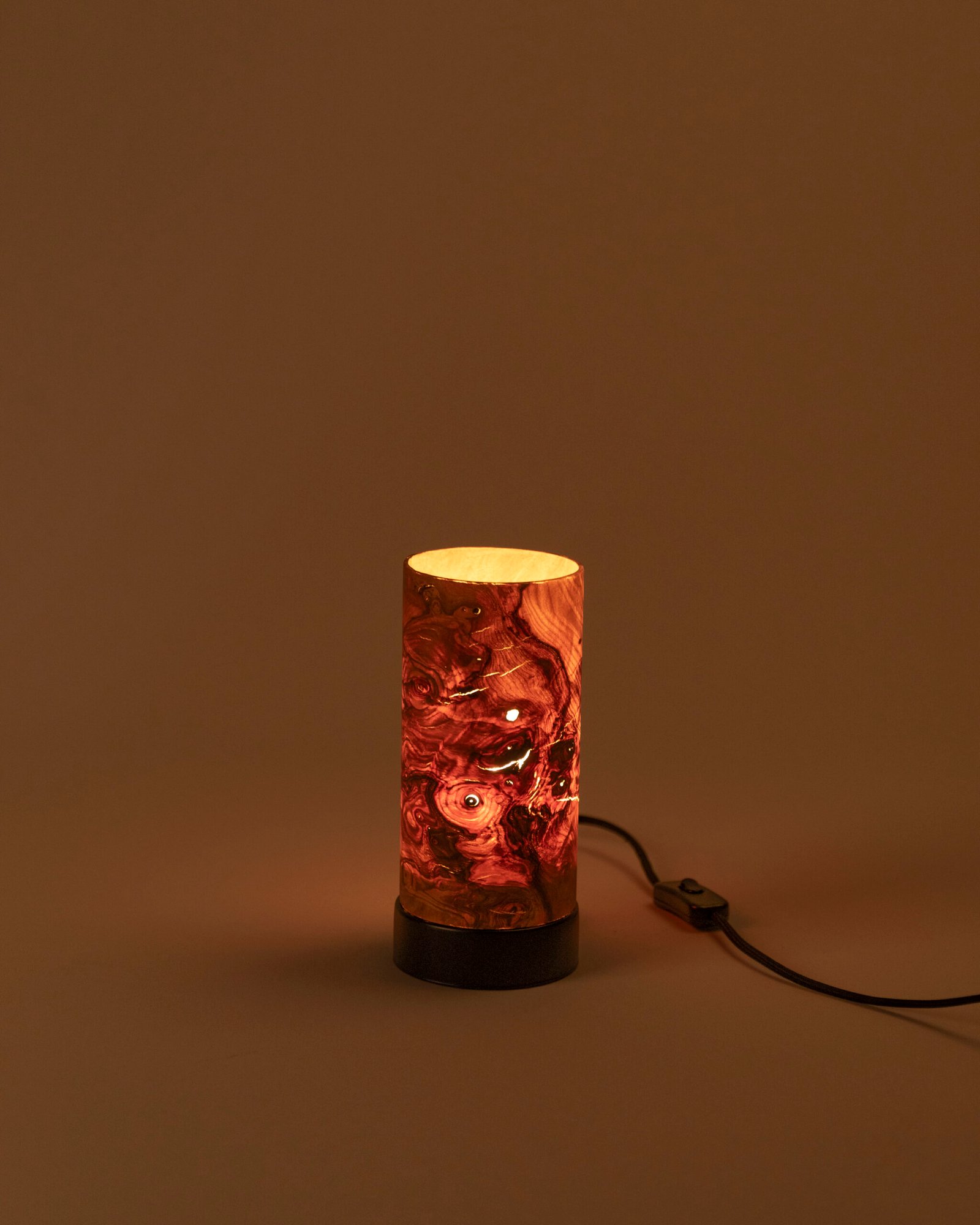 LIEKKI 20 cm colored ash wood table lamp handmade compact modern ambient lighting