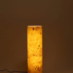LIEKKI 20 cm laurel wood table lamp handmade compact modern ambient lighting