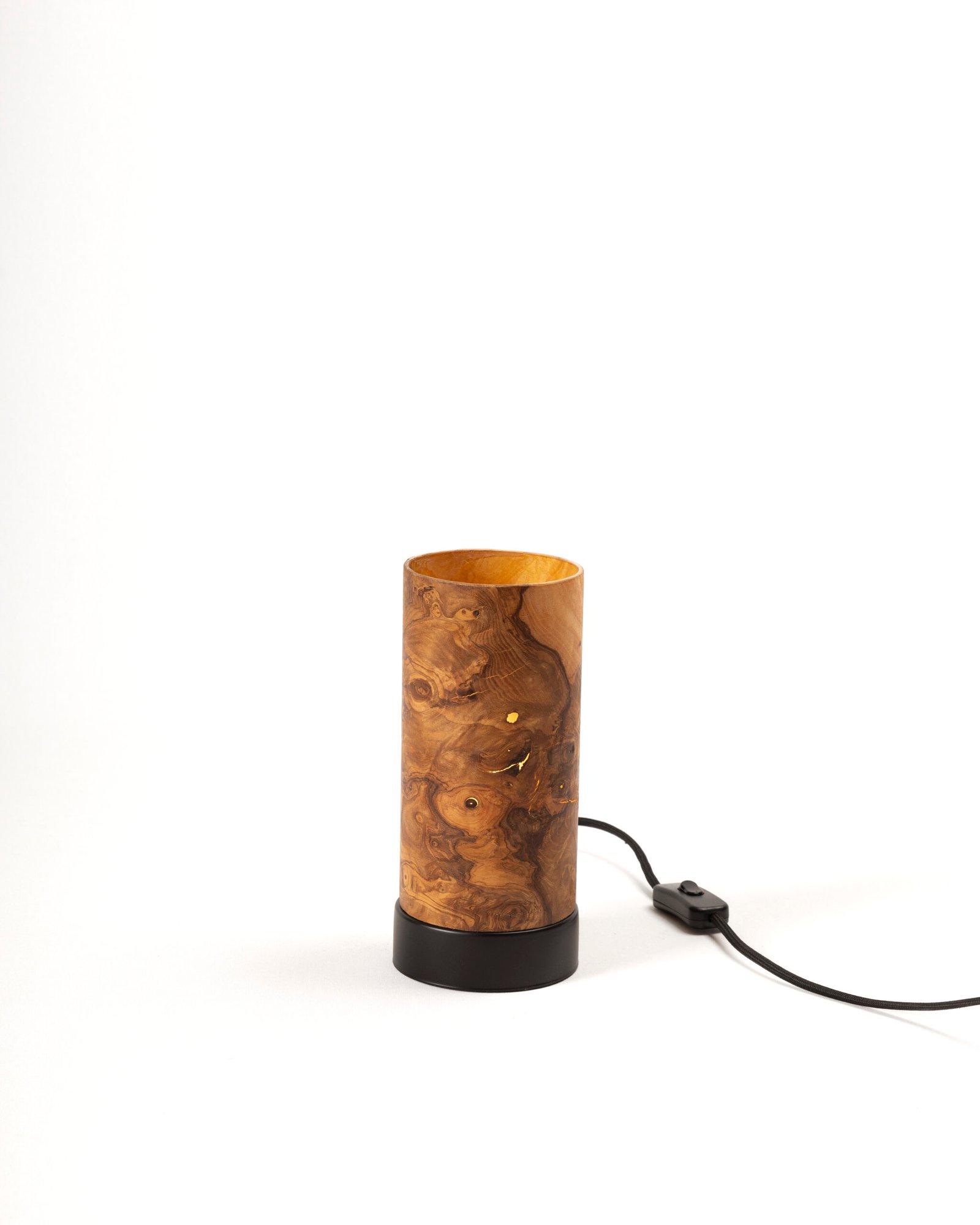 LIEKKI colored ash wood table lamp 20 cm side view natural veneer small size lighting