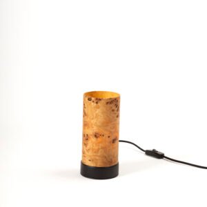 LIEKKI 20 cm mazel wood table lamp in modern home interior warm decorative lighting