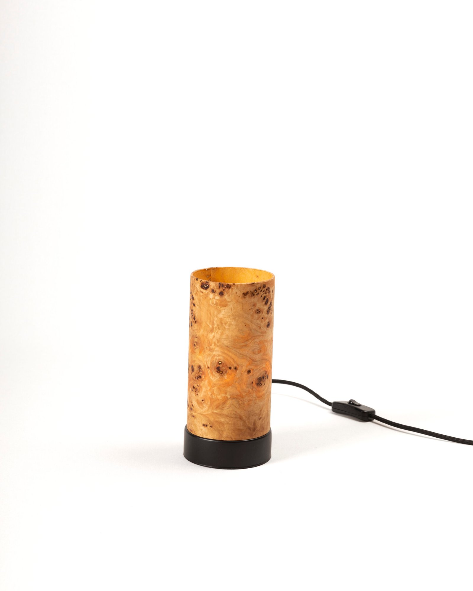 LIEKKI 20 cm mazel wood table lamp in modern home interior warm decorative lighting