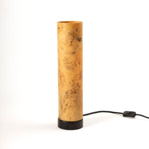 LIEKKI mazel wood table lamp 40 cm side view natural veneer handcrafted ambient light