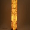Handmade mazel wood floor lamp with natural veneer in modern interior