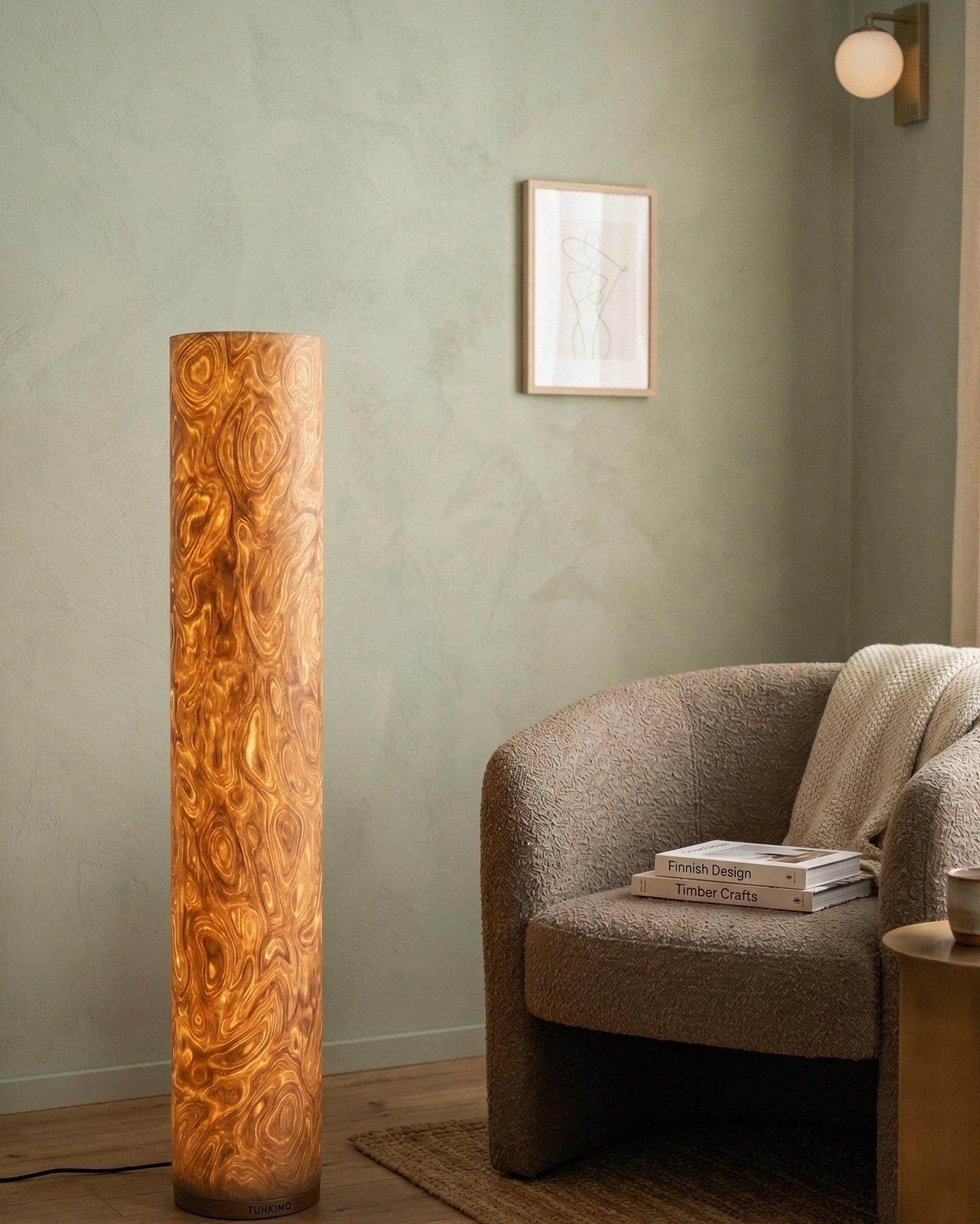 modern root wood floor lamp 120 cm living room warm lighting