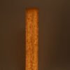 Handmade root wood floor lamp with organic veneer texture in modern interior