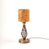 TIKKA wooden table lamp with copper body and Mazel veneer handcrafted design