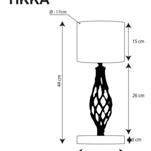 Handmade LED table lamp TIKKA made of Mazel veneer with elegant copper body