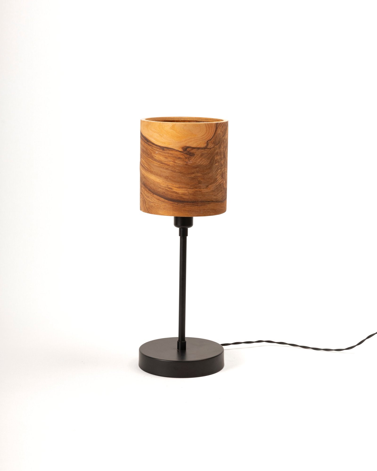 TORNİ wooden table lamp with copper body and colored ash veneer handcrafted design