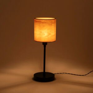 lampe de table TORNİ en bois avec corps en cuivre