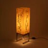 Handmade burned pine wood table lamp TULI charred wood veneer modern lighting