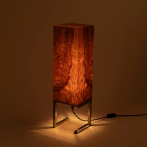 TULI lámpara de mesa madera Laurel artesanal con iluminación LED