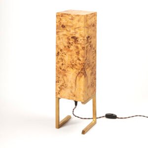 TULI mazel wood veneer table lamp front view minimalist warm ambient light