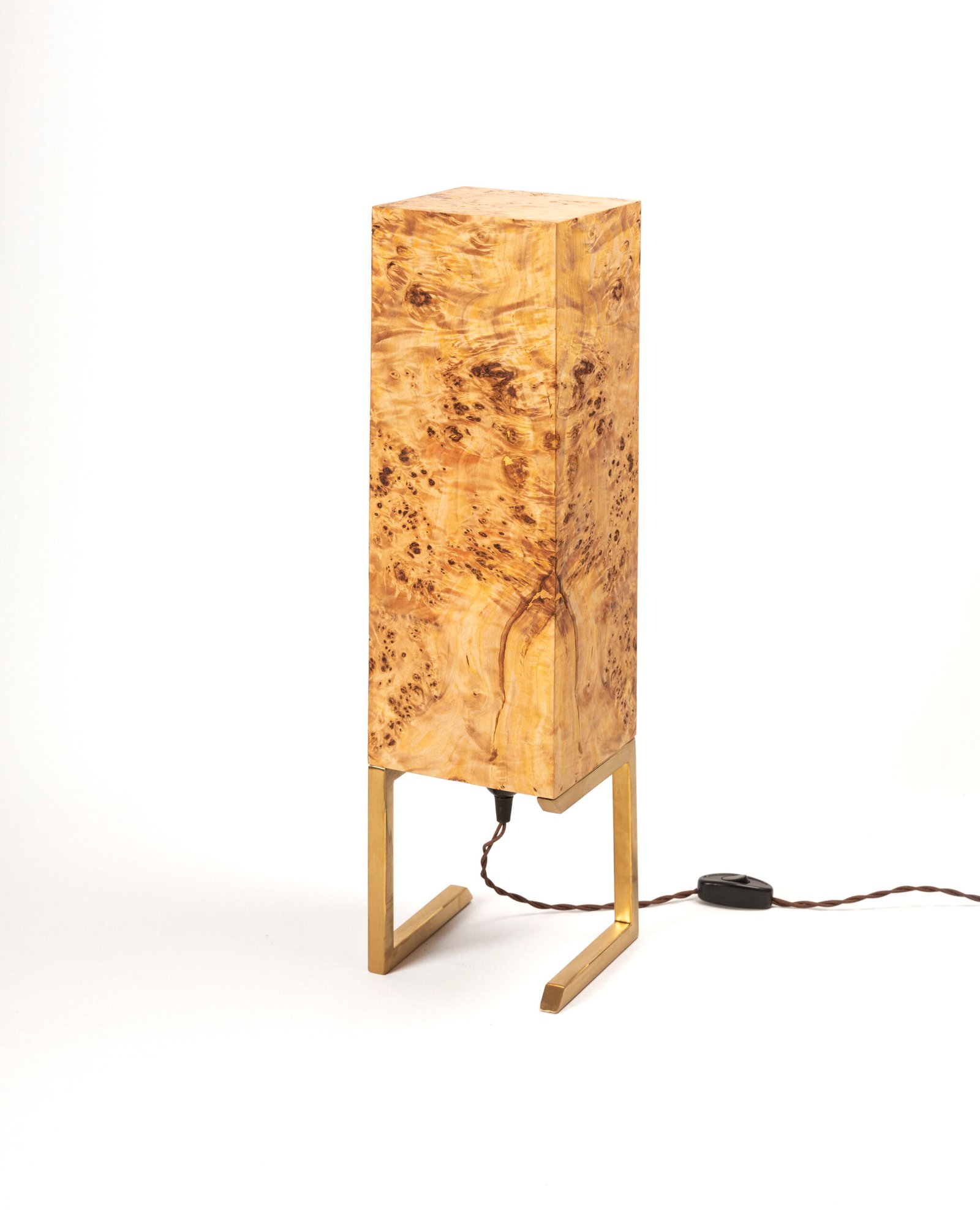TULI mazel wood veneer table lamp front view minimalist warm ambient light