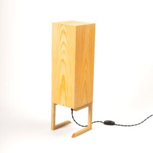 TULI pine wood veneer table lamp front view minimalist warm ambient light