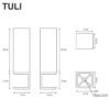 TULI Wooden Table Lamp Pine Wood 55 cm handmade