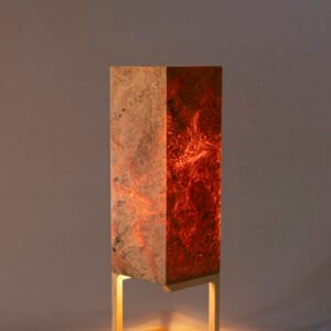 tuli tischlampe aus ulmenholz furnier handgefertigt natürliche design lampe