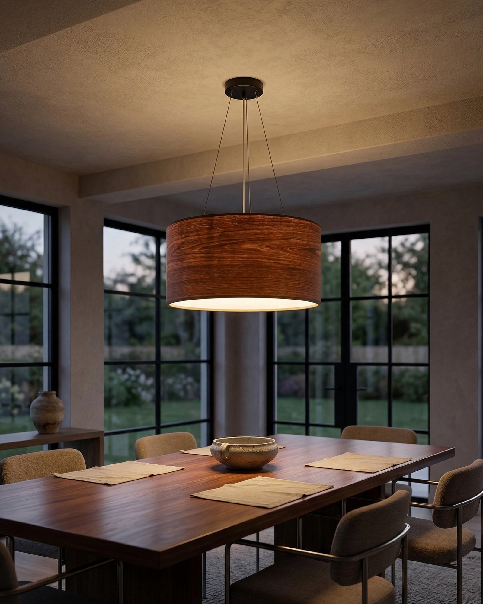 Minimalistische Pendelleuchte VALO 50 cm Walnuss Holz
