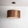 lampe suspension bois 60 cm noyer VALO artisanale LED
