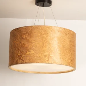 LED Pendelleuchte aus Holz 60 cm handgefertigt