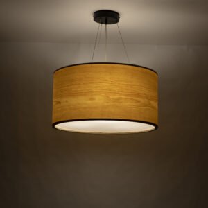 VALO Pendelleuchte 50 cm aus Eiche Holzfurnier mit warmer Beleuchtung