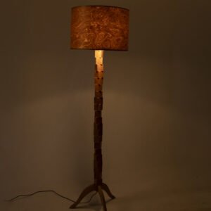 JUURI Stehlampe aus Wurzelholz Furnier 165 cm handgefertigte Designer Stehlampe aus Holz